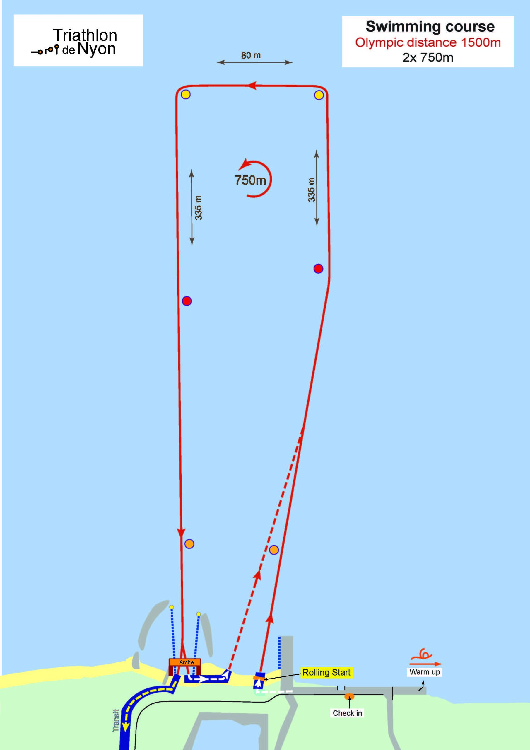 Olympic Distance swimming course