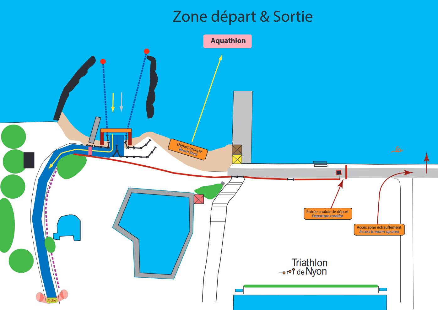 Zone Départ & Sortie De L Eau Aquathlon